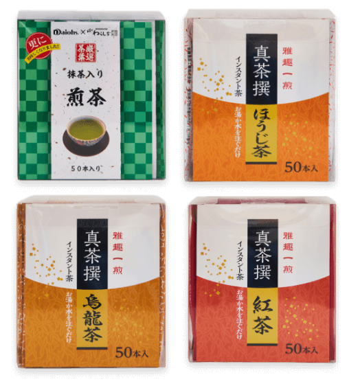 煎茶・ほうじ茶・ウーロン茶・紅茶エキス（各50袋）